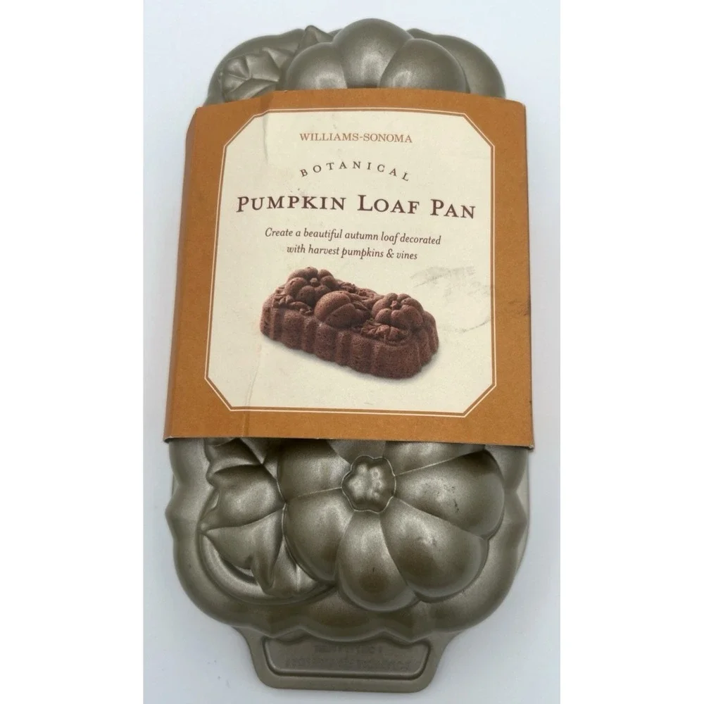 Nordic Ware 3D Botanical Pumpkin Loaf Pan 6 Cup Williams Sonoma 2013 USA New